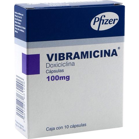 PAT-Vibramicina 100mgc/10 Capsulas.